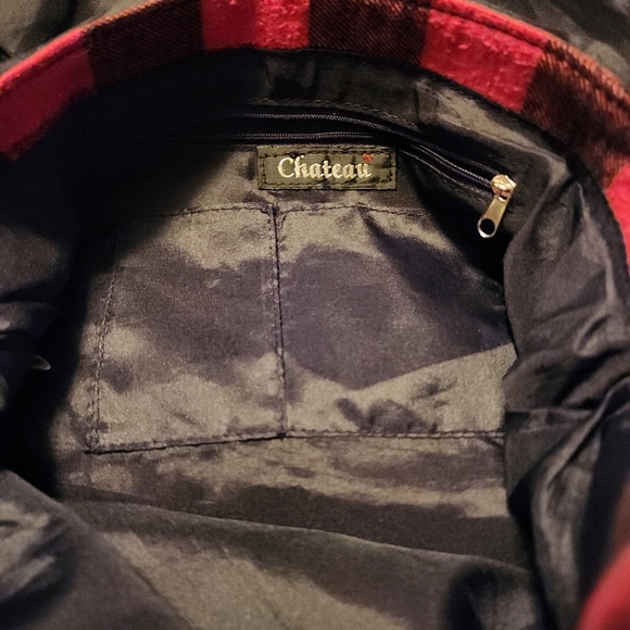 Red and black Buffalo check cross body messanger bag. - Picture 3 of 6